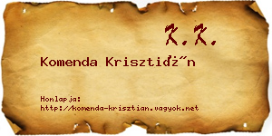 Komenda Krisztián névjegykártya